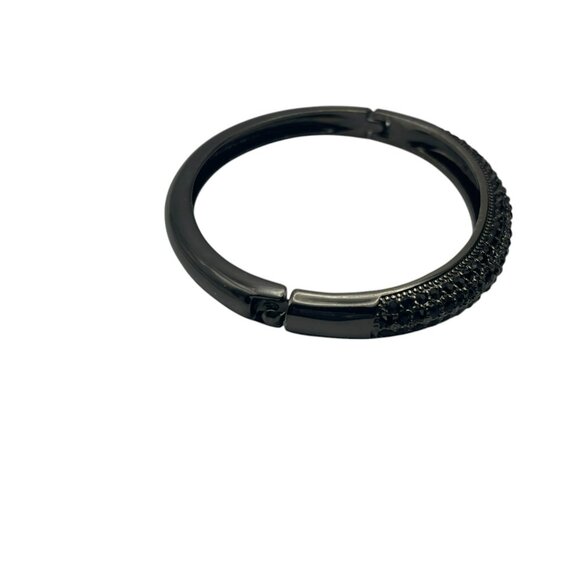 **Retro Black Gray Rhinestone Clamper Bracelet - Picture 8 of 10